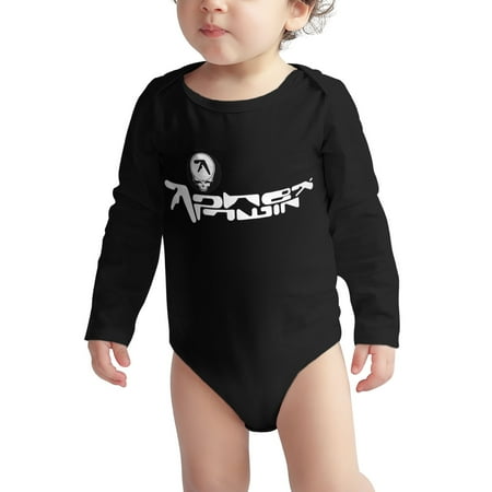 

Aphex-Twin Baby onesie Skull Logo Baby Boy Girl Long Sleeve Bodysuit Snap Closure 6 Months