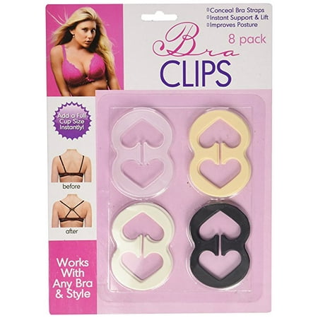 8-pack Bra Back Clips - Conceal Bra Straps - Add Full Cup (Best Bras To Add Cup Sizes)