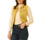 thumbnail image 1 of Chaleco sin mangas de mezclilla lavado para mujer INSPIRE CHIC con botones y bolsillos amarillo S, 1 of 6