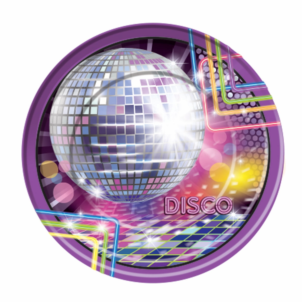 Disco Party Decor Dinner Plates (8 Count)