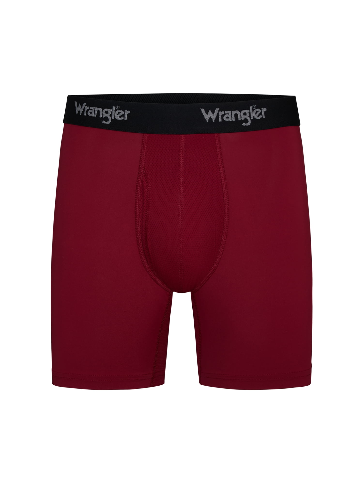 Wrangler Cool Carpenter 6" Boxer Briefs Men's Underwear, Large, Light Gray/Tibetan Red/Naval Academy, 3-Pack