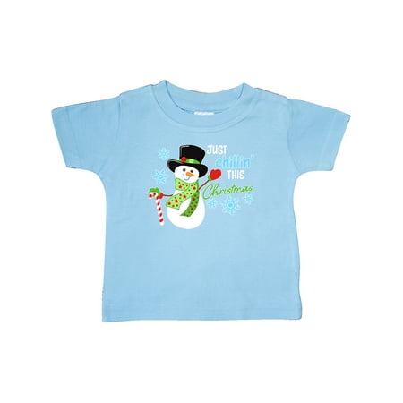 

Inktastic Just Chillin This Christmas Fun Snowman in Top Hat Gift Baby Boy or Baby Girl T-Shirt