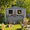 Grey + Garden & Outdoor + Metal, variant on 9x6 FT Outdoor Metal Storage Shed with Window & Flower Rack, Lockable Double Doors Tool Shed, Waterproof Weatherproof Garden Shed for Backyard Patio, Gray