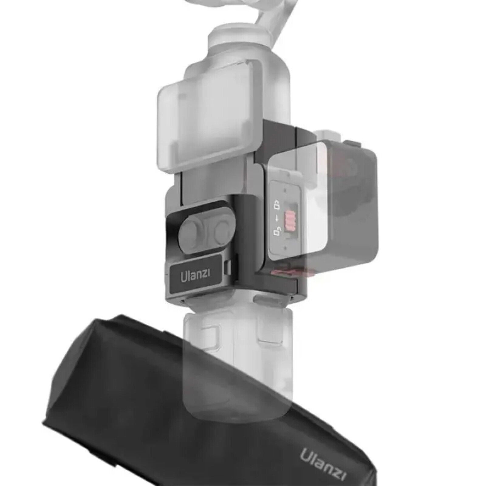 Ulanzi PK-06 Expansion Adapter Compatible with DJI Osmo Pocket 3 Camera – Aluminum Alloy Mount Adapter with 1/4” Thread & Action Camera Interface, Tool-Free Installation, Compact & Durable Design