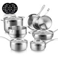 thumbnail image 3 of Duxtop Whole-Clad Tri-Ply Stainless Steel Induction Cookware Set, 14PC Kitchen Pots and Pans Set, 3 of 10