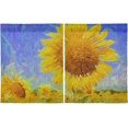 thumbnail image 2 of Coolnut Sunflower Kitchen Curtains 2 Panels, UV Protected Tier Curtains Half Window Curtains Kitchen Tiers for Guest Room Bathroom Sink Laundry Room Basement,24 x 27 Inch, 2 of 6