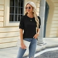 thumbnail image 2 of Zoeecloth Womens Summer T-Shirts Short Sleeve Cotton Tees Shirt Blouse S-Xxl Solid Color Loose Round Neck Tees Shirt Spring Summer Short Sleeve Tops, 2 of 9