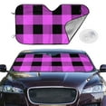 thumbnail image 2 of Balery Purple Black Buffalo Plaid Windshield Sun Shade, Car Front Window Sunshade Cover ,Automotive Interior Portected Blocks Uv Rays For Car Pickup Truck Suv Accessories- Small, 2 of 7