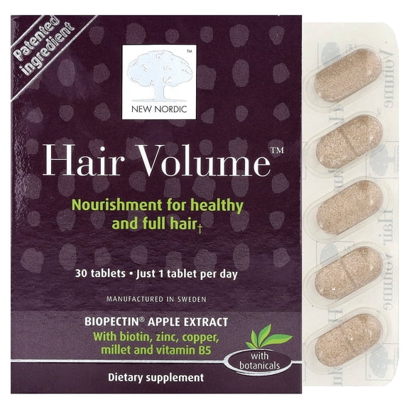 New Nordic, Hair Volume with Botanicals, Tablets, 30 Ct