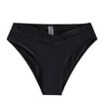 thumbnail image 2 of Aobny High Waisted Bathing Suit for Women Plain Bikinis Bikini Bottom Hipster Black Women Swimsuits, 2 of 9