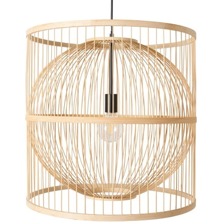 Surya Ornado Bamboo And Metal Pendant With Beige Finish ORD-002