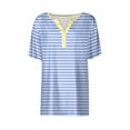 thumbnail image 4 of SDNall T-Shirt à Manches Courtes Imprimé à Rayures Mode Femmes T-Shirt Casual, 4 of 9