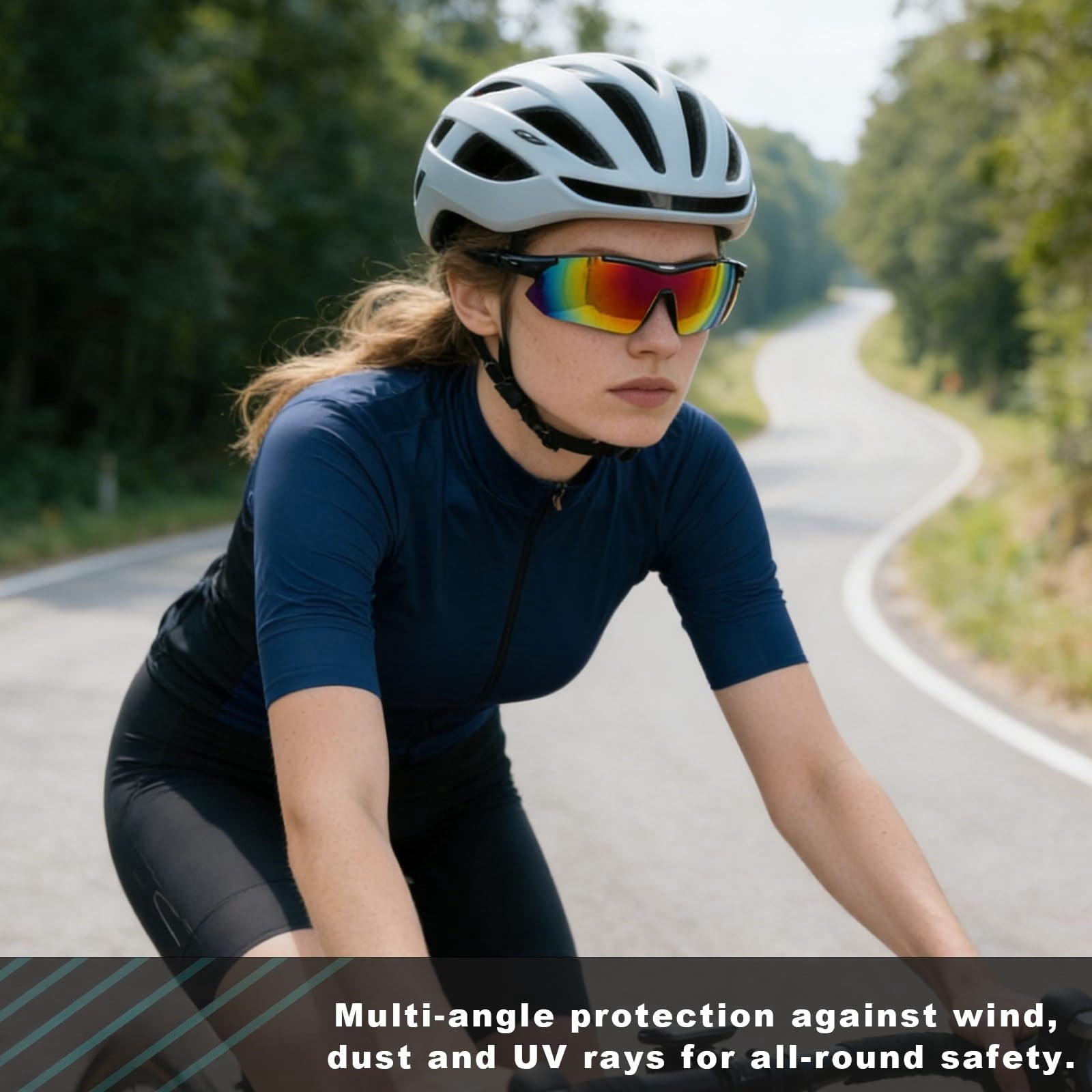 Hmhnsya Polarized Sports Sunglasses with 5 Interchangeable Lenses,Mens Womens Cycling Bike Glasses,Baseball Running Fishing