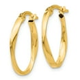 thumbnail image 2 of Finest Gold 14K Yellow Gold Polished Twisted Oval Hoop Earrings, 2 of 4