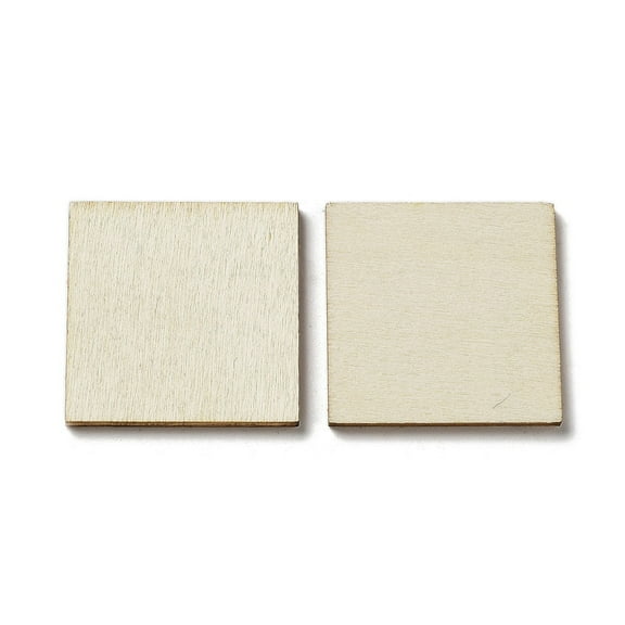 50 pc Unfinished Wood Square Slices Wood Cutouts for Painting Pyrography Blanched Almond 3x3x0.2cm Wood