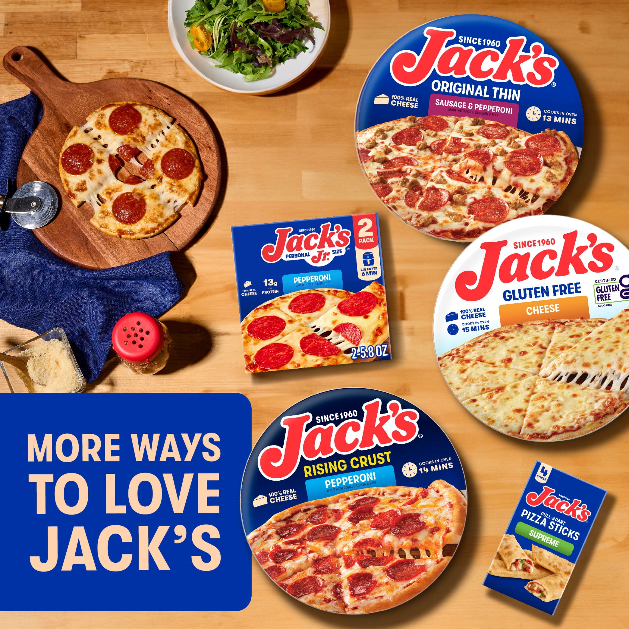 Jack's Pepperoni Pizza, Personal Pizza, 11.7 oz, 2 Pack (Frozen)