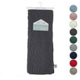 thumbnail image 5 of Jamar Dark Grey Polyester 50x60 Inches Chenille Diamond Cable Cozy Knit Throw, 5 of 10