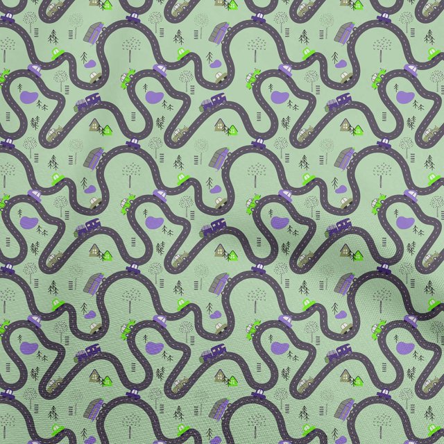 oneOone Polyester Spandex Sea Green Fabric Travel Craft Projects Decor Fabric Printed By The Yard 56 Inch Wide