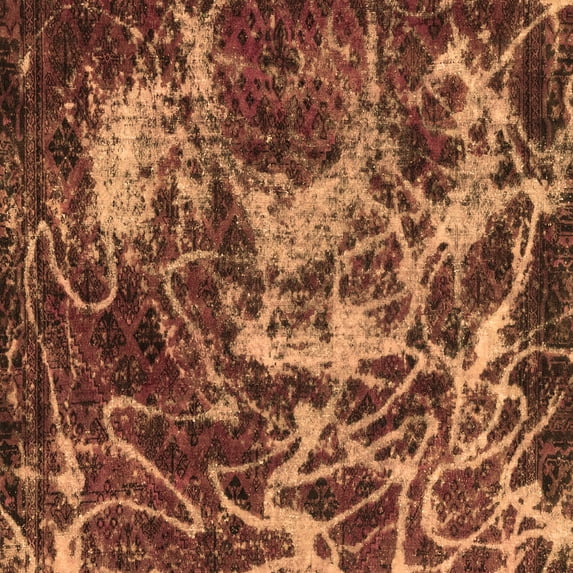 Ahgly Company Indoor Square Abstract Brown Modern Area Rugs, 7' Square