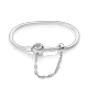 thumbnail image 1 of Pulsera con abalorio de Color plateado para mujer, brazalete deslizante con cierre de barril, cadena de serpiente, flor de Margarita, Color rosa dorado, novedad de 925, 1 of 4