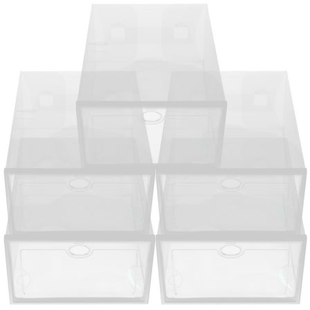 Niceauty 5Pcs Clear Stackable Shoe Storage Boxes Organizer for Sneaker and High Heel