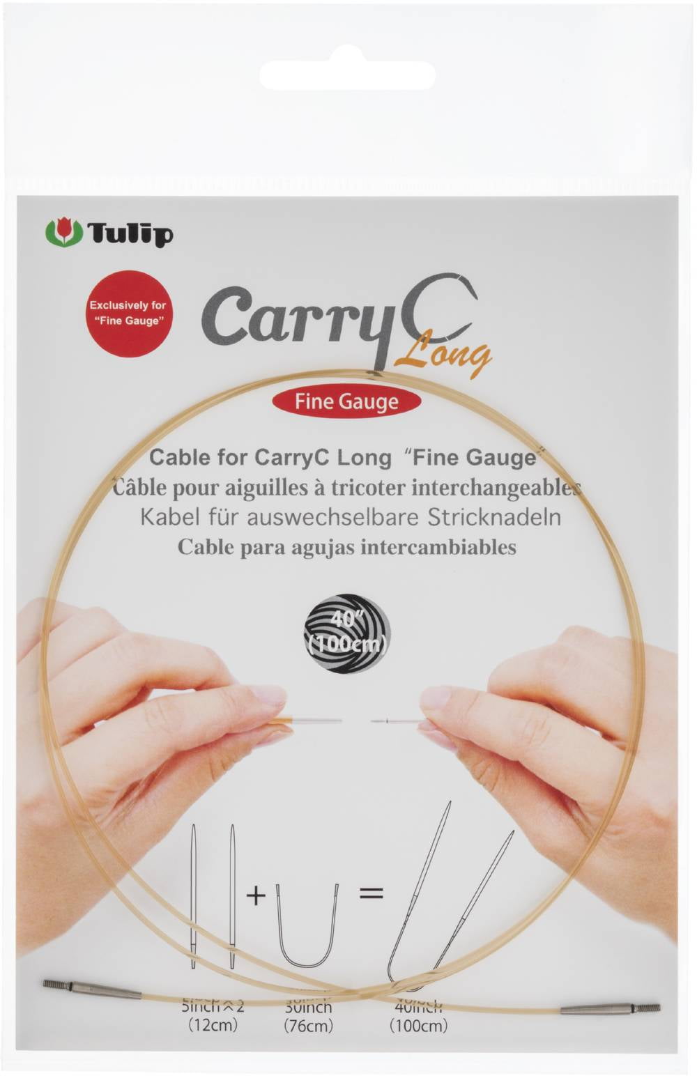 Tulip Carry C Intchg Cords For Long Fine Gauge Bamboo Needle-40"