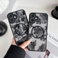 thumbnail image 3 of for iPhone 16 Plus Magnetic Case, Compatible with MagSafe, Black Floral Pattern Women Girls Cute Thin Case Translucent Forst Clear Back Soft TPU Bumper Shockproof Protective Slim Cover, Peony, 3 of 9