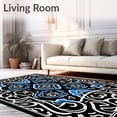 thumbnail image 2 of ODIKA 2'x3' Machine Washable Non-Slip Area Rug, Abstract Boho Artistic Interlocking Medallion Swirl High Traffic Rug, Black, 574898, 2 of 7
