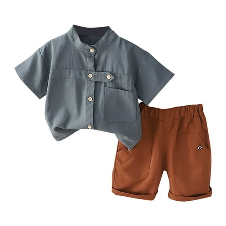 

FhsagQ Outfits for Boys 14-16 Toddler Boy Clothes Kids Summer Outfits Shirt Short Sets 6M to 5T Boys Outfits 9-12 Months Baptism Outfits for Boys 2T Green 6-12 Months