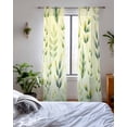 thumbnail image 3 of Sage Green Leaves Sheer Curtains 63 Inch Length 2 Panels Set for Living Room/Bedroom, Summer Botanical Farmhouse Leaf Kitchen Curtains Grommet Semi-Sheer Curtains Drapes Window Treatments 42"x63"x2, 3 of 7