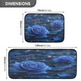 thumbnail image 3 of 2-Piece Kitchen Rugs Set Non-Slip Mats Carpet Floor for Kitchen, Bathroom (19.7"x27.6" & 19.7"x47.2") Blue Rose Pattern, 3 of 7