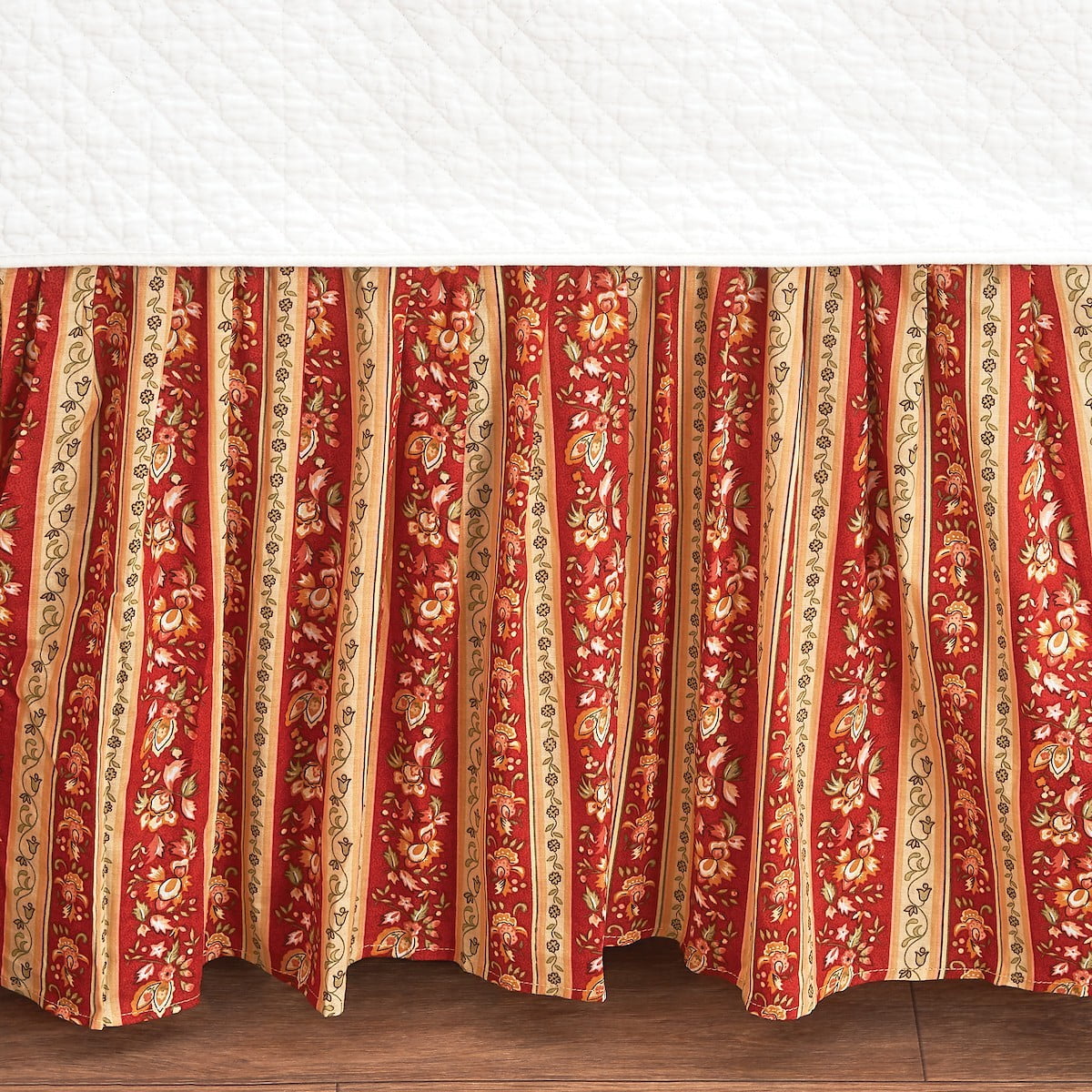 Carleton Stripes Full Bed Skirt Drop Length 16 inches