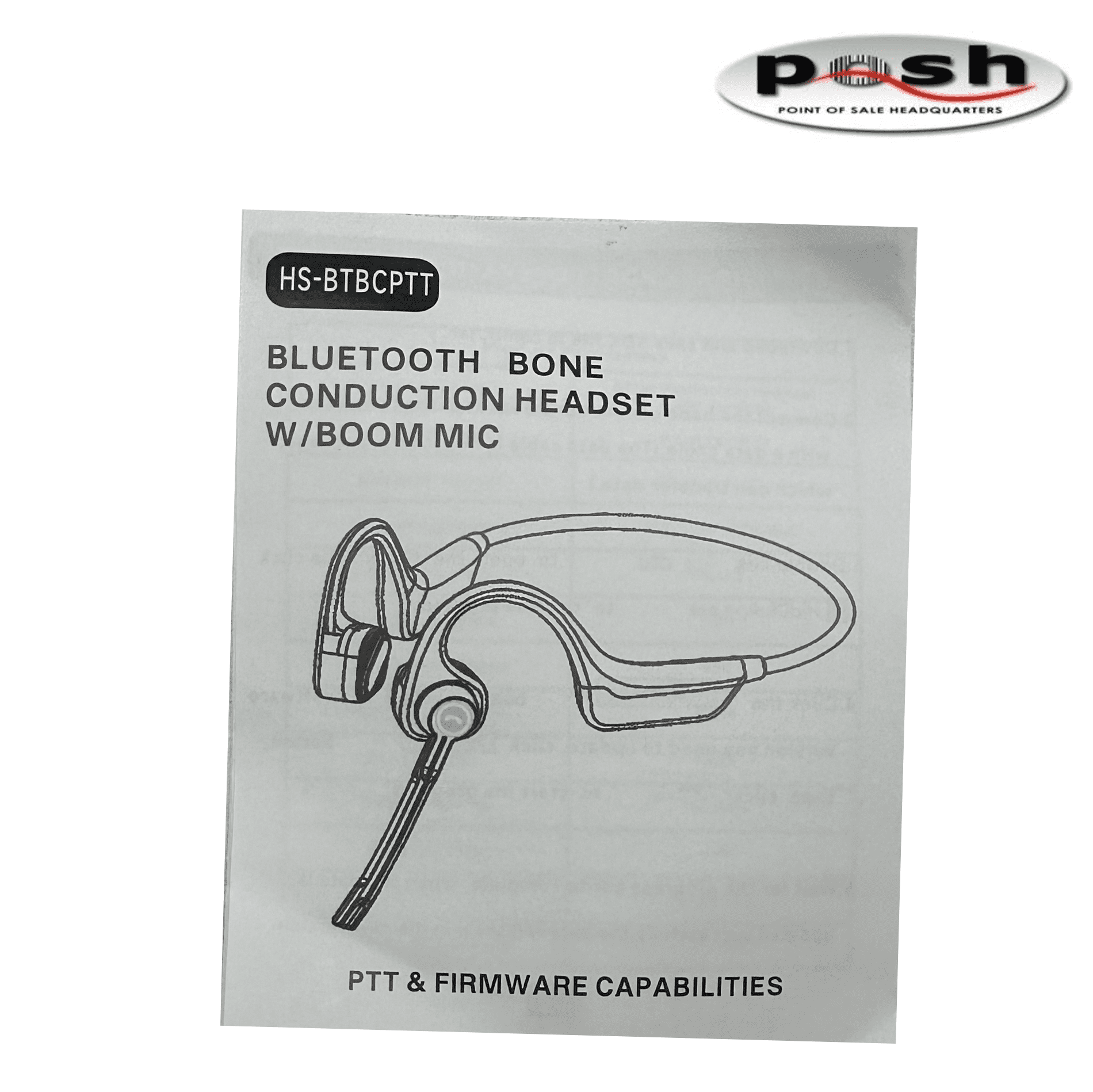 Open Box Zello Bone Conduction Headset - Bluetooth, W/ Boom Mic - Wireless - PN: HS-BTBCPTT