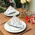 thumbnail image 3 of Coolnut Set of 4 Lavender Wildflowers Satin Napkin Square 20 Inches Table Napkins Soft Smooth Decorative Napkins for Wedding Banquet Party Decoration, 3 of 6