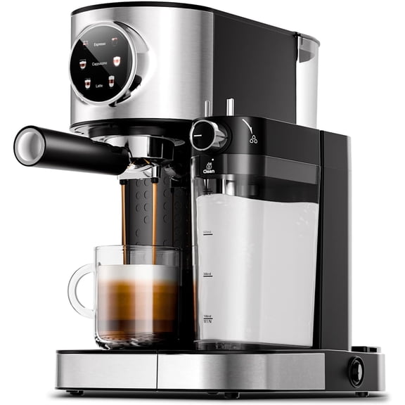 CRZOE 20Bar Espresso Machines 20Bar Automatic Espresso Machine - Pre-Infusion System, Single/Double Shot, Café-Quality Flavor