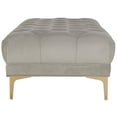 thumbnail image 4 of SAFAVIEH Zarya Modern Glam Rectangular Tufted Bench, Grey/Brass, 4 of 10