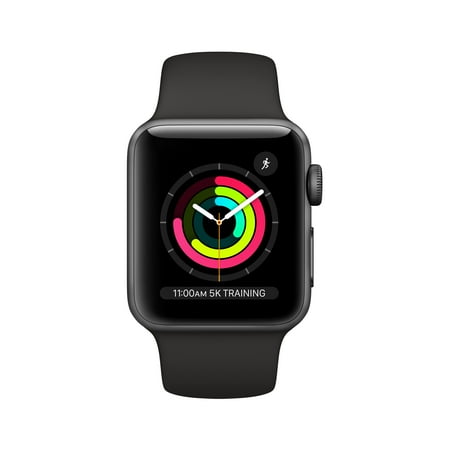 Apple Watch Series 3 (GPS) 38mm Aluminum Case with Black Sport Band - Space Gray Aluminum