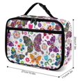 Colorful Butterflies Flowers Reusable Lunch Box Insulated Lunch Bag