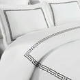 thumbnail image 3 of Superior Harrison Embroidered Cotton Duvet Cover Set, Full/Queen, White/Black, 3 of 10