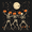 Black Halloween Dancing Skeleton, variant on FORMRS Boys Rash Guard with Short Sleeves UPF 50+ Swim Shirts Sizes 3-12T, Watercolor Jam