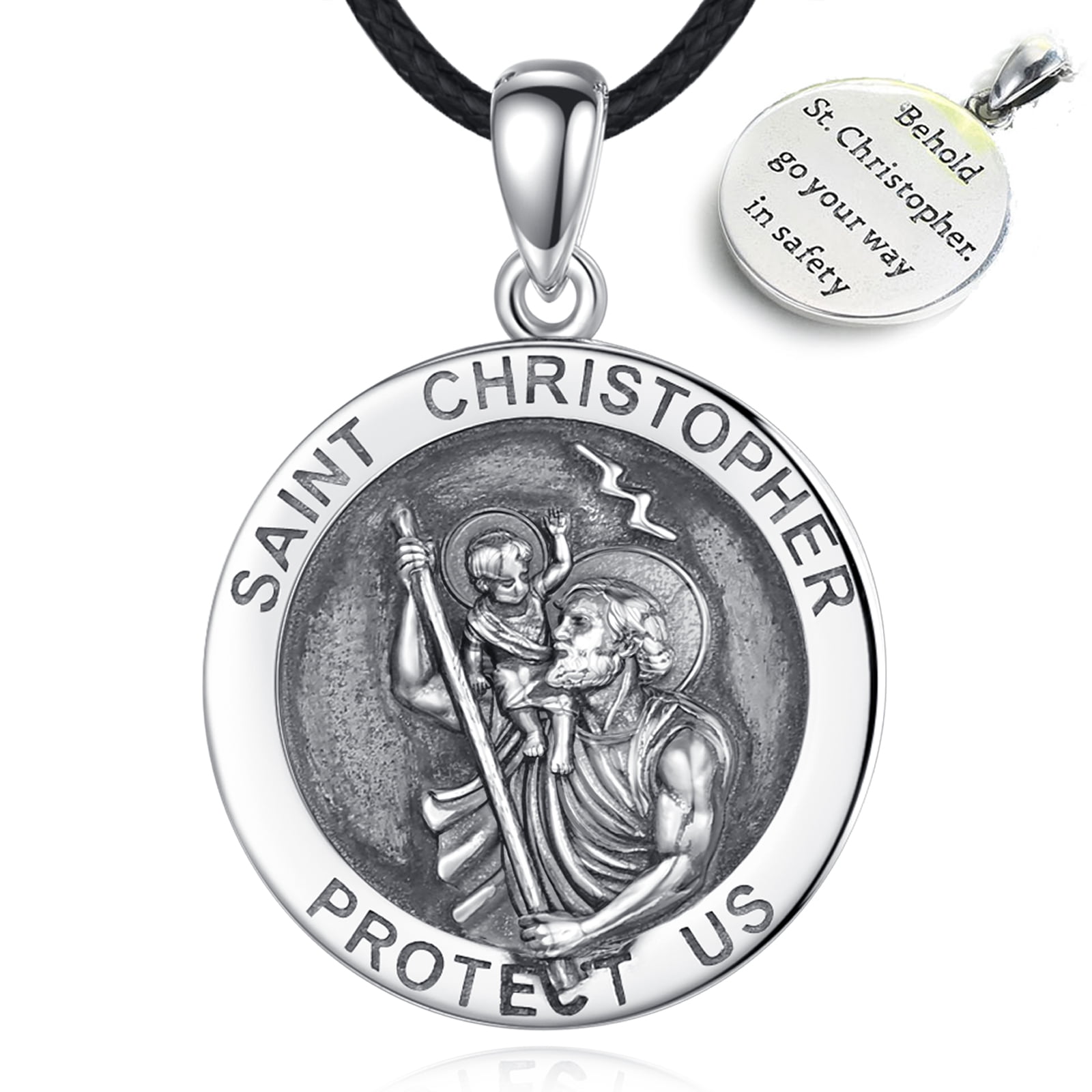 JUSTKIDSTOY St Christopher Necklace for Men Women 925 Sterling Silver Saint  Christophers Locket Necklace that Holds Pictures Photo Pendant Protection  Religious Medals Necklace Catholic Jewelry Gift | Amazon.com
