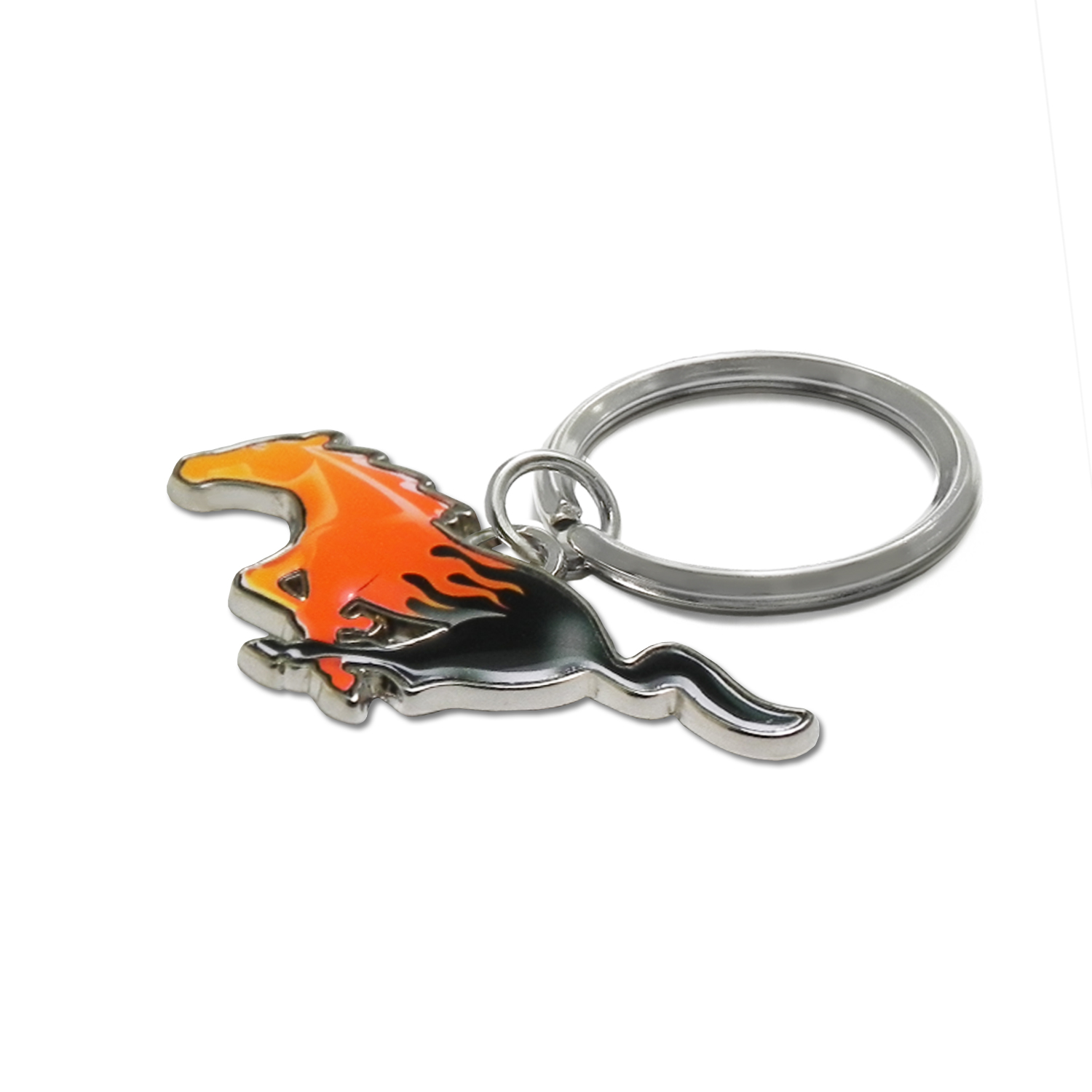 iPick Image for Ford Mustang Flaming Pony Metal Key Chain Charm, Official Licensed