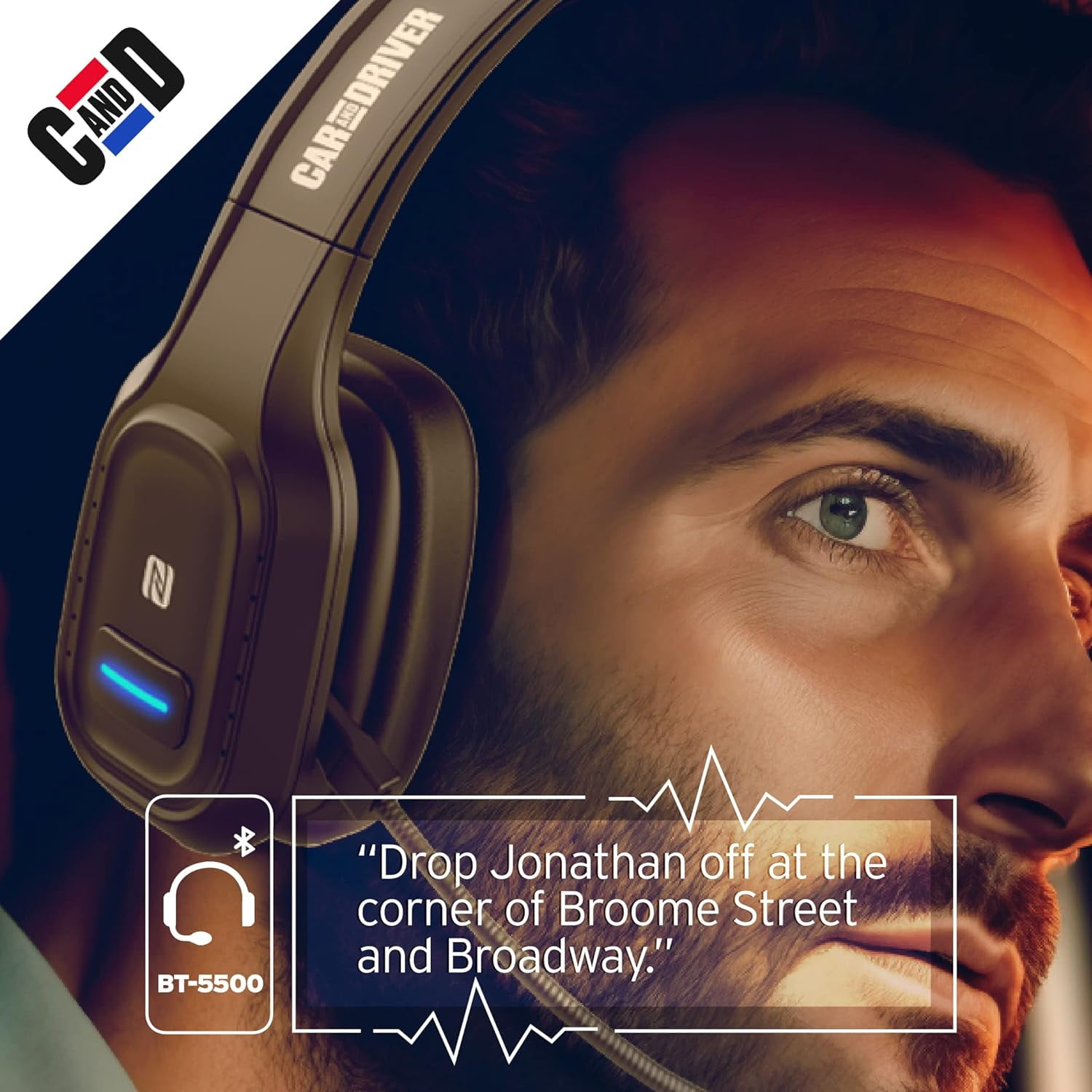 Car and Driver Trucker Bluetooth Headset, Wireless Headset Noise Canceling Headphones with Microphone, Home Office, Zoom, Call Center, Clear Highway, Siri Alexa Google Compatible