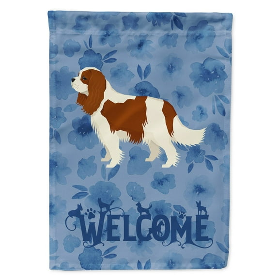 Carolines Treasures CK6233CHF Cavalier Spaniel Welcome Flag Canvas House Size Large multicolor
