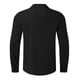 thumbnail image 3 of Ceisia Men's Relaxed Fit Linen Blend Stand Collar Shirt, Solid Color Long Sleeve Casual Button-Up Top Gifts, 3 of 6