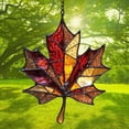 thumbnail image 7 of Stained Glass Maple Leaf Suncatcher, 5.91 inch Translucent Acrylic Fall Window Decor, Hanging Autumn Pendant with Metal Chain, Vintage Seasonal Wall Accent, Harvest Home Ornament, Thanksgiving Decor, 7 of 7