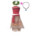 thumbnail image 4 of Disney-disfraz de princesa Moana para niña, 2 piezas, Top y falda, ropa para Halloween, vestido Vaiana, ropa de playa para carnaval, 4 of 4