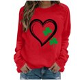 thumbnail image 2 of Uootdi Valentines Day Long Sleeve Shirts for Women Love Heart Print Crewneck Tops Valentines Holiday Cute Outfit Gift, 2 of 8
