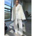 thumbnail image 4 of Abrigos de Invierno Cálidos de Piel Sintética con Solapa y Forro Interior para Mujer Crema S, 4 of 10