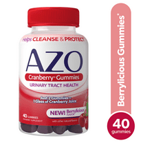 AZO Cranberry Urinary Tract Health Gummies, Helps Cleanse & Protect, Berrylicious, 40 Count